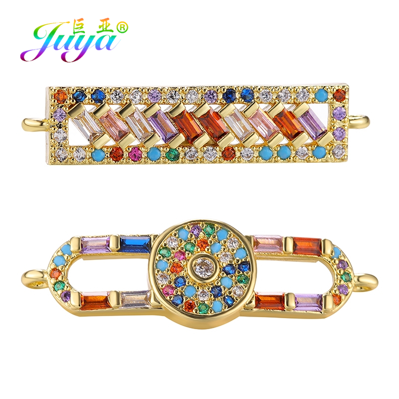 Jewelry Making Loops - Juya bricolage arc-en-ciel zircone plaqué or