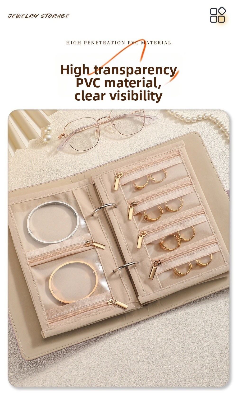 Jewelry Making Journal - Livre de rangement transparent pour bijoux