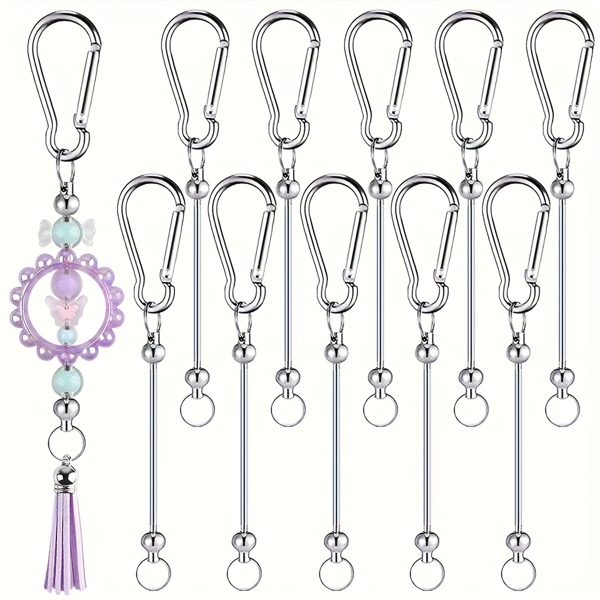 Jewelry Making Using Beads - 10 pièces Porte-clés multi-usages vierges perlés,