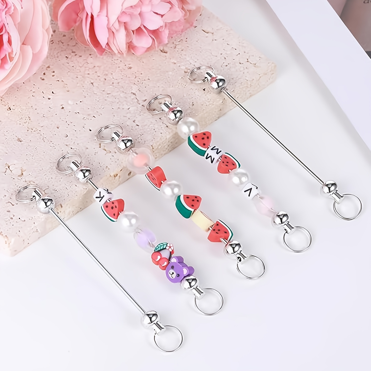 Jewelry Making Using Beads - Lot de 25 porte-clés vierges perlés