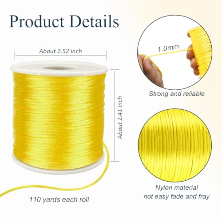 Cordon en satin de nylon 1 mm  - Knotting Cord Silk avis et prix