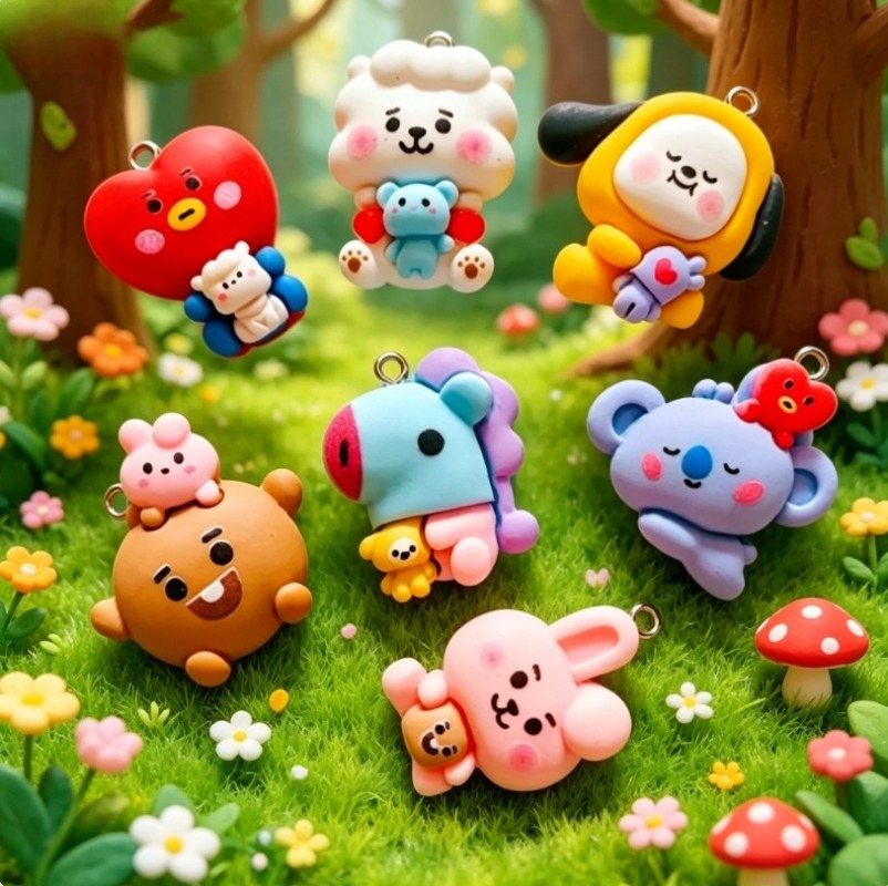 Breloques en résine BT21, 7 pi - Jewelry Making Brass avis et prix